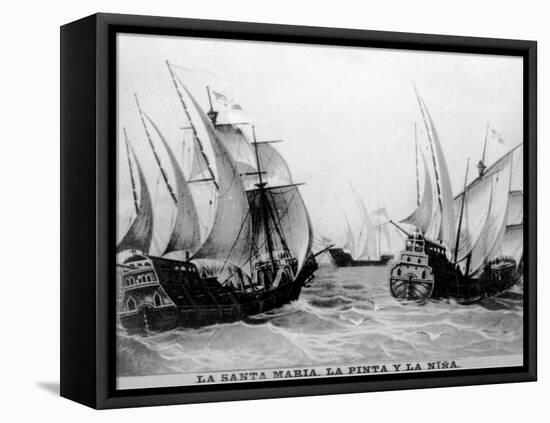 The Santa Maria, the Pinta and the Nina, (15th Centur), 1920S-null-Framed Stretched Canvas