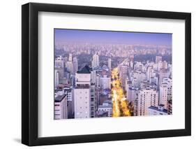 The Sao Paulo Skyline from Jardins, Sao Paulo, Brazil, South America-Alex Robinson-Framed Photographic Print