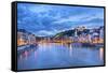 The Saone River in Lyon City-prochasson-Framed Stretched Canvas