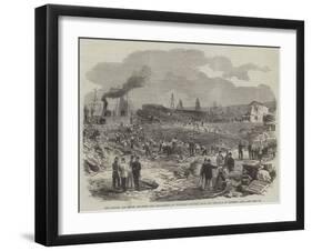 The Sappers and Miners Repairing the Embankment of Plumstead Marshes after the Explosion on Saturda-null-Framed Giclee Print