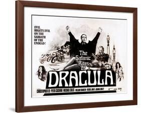 The Satanic Rites of Dracula, Christopher Lee, Peter Cushing, 1973-null-Framed Art Print