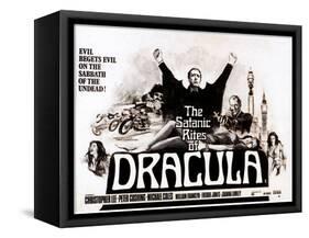 The Satanic Rites of Dracula, Christopher Lee, Peter Cushing, 1973-null-Framed Stretched Canvas