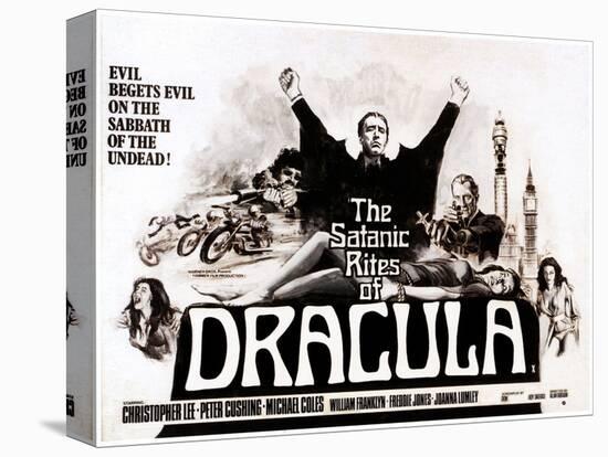 The Satanic Rites of Dracula, Christopher Lee, Peter Cushing, 1973-null-Stretched Canvas