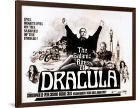 The Satanic Rites of Dracula, Christopher Lee, Peter Cushing, 1973-null-Framed Art Print