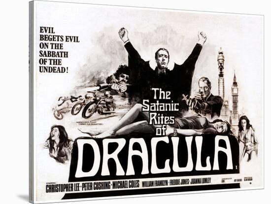 The Satanic Rites of Dracula, Christopher Lee, Peter Cushing, 1973-null-Stretched Canvas