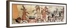 The Satirical Papyrus, Detail from the Left Hand Side Showing a Lion and an Antelope Playing-null-Framed Giclee Print