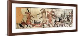 The Satirical Papyrus, Detail from the Left Hand Side Showing a Lion and an Antelope Playing-null-Framed Giclee Print