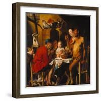 The Satyr with the Peasants. after 1620-Jacob Jordaens-Framed Giclee Print