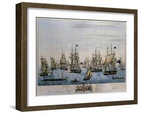 The Savoy Fleet, Italy, 19th Century-null-Framed Giclee Print