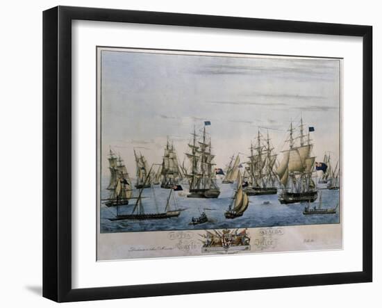The Savoy Fleet, Italy, 19th Century-null-Framed Giclee Print