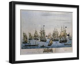 The Savoy Fleet, Italy, 19th Century-null-Framed Giclee Print