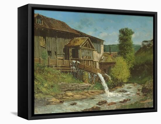 The Sawmill on the River Gauffre-Gustave Courbet-Framed Stretched Canvas