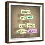 The Saying Belive You Can And You'Re Halfway There On Pieces Of Paper Pinned To A Bulletin Board-iqoncept-Framed Art Print