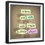 The Saying Belive You Can And You'Re Halfway There On Pieces Of Paper Pinned To A Bulletin Board-iqoncept-Framed Premium Giclee Print