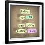 The Saying Belive You Can And You'Re Halfway There On Pieces Of Paper Pinned To A Bulletin Board-iqoncept-Framed Art Print