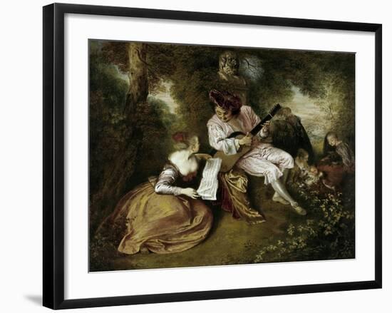 The Scale of Love, 1715-1718-Jean Antoine Watteau-Framed Art Print