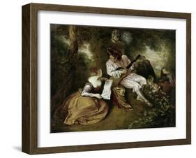 The Scale of Love, 1715-1718-Jean Antoine Watteau-Framed Art Print