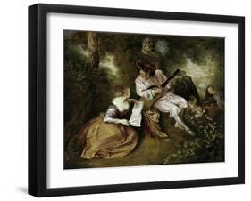 The Scale of Love, 1715-1718-Jean Antoine Watteau-Framed Art Print