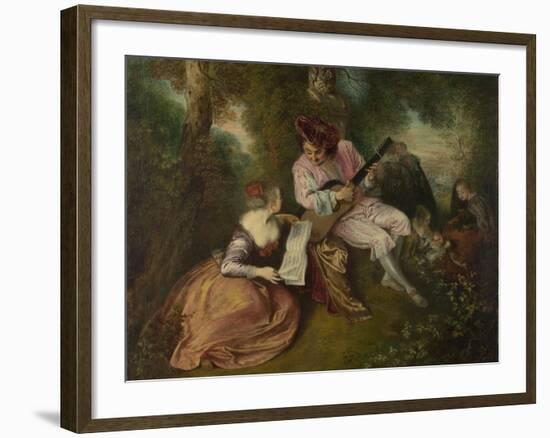 The Scale of Love (La Gamme D'Amou), 1715-1716-Jean Antoine Watteau-Framed Giclee Print