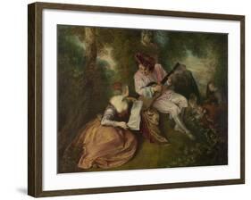 The Scale of Love (La Gamme D'Amou), 1715-1716-Jean Antoine Watteau-Framed Giclee Print