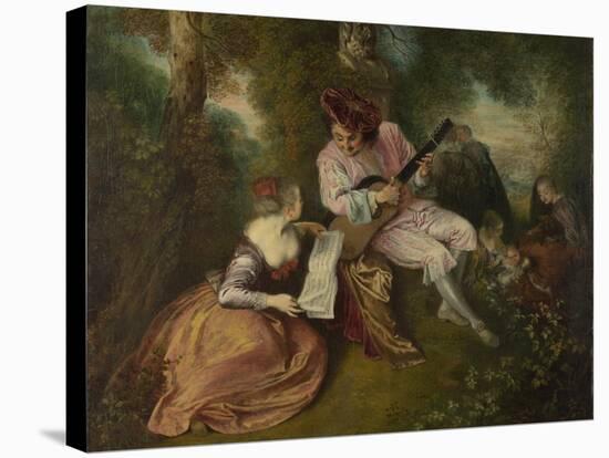 The Scale of Love (La Gamme D'Amou), 1715-1716-Jean Antoine Watteau-Stretched Canvas