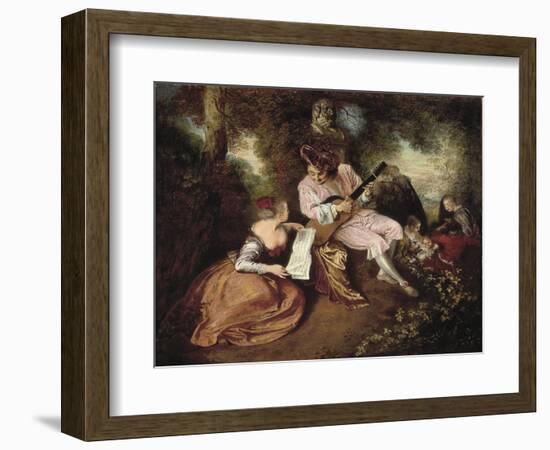 The Scale of Love-Jean Antoine Watteau-Framed Art Print