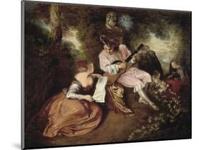 The Scale of Love-Jean Antoine Watteau-Mounted Art Print