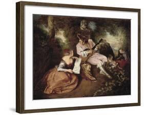 The Scale of Love-Jean Antoine Watteau-Framed Art Print