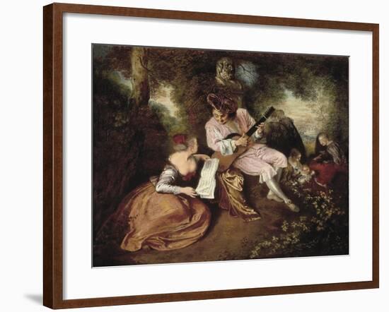 The Scale of Love-Jean Antoine Watteau-Framed Art Print