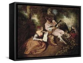The Scale of Love-Jean Antoine Watteau-Framed Stretched Canvas