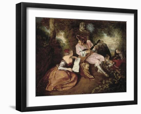 The Scale of Love-Jean Antoine Watteau-Framed Art Print