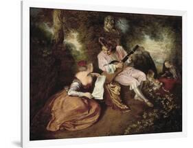 The Scale of Love-Jean Antoine Watteau-Framed Art Print