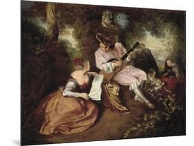 The Scale of Love-Jean Antoine Watteau-Mounted Art Print