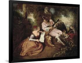 The Scale of Love-Jean Antoine Watteau-Framed Art Print