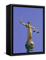 The Scales of Justice Above the Old Bailey Law Courts, Inns of Court, London, England, UK-Walter Rawlings-Framed Stretched Canvas