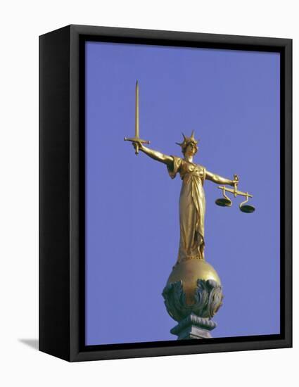 The Scales of Justice Above the Old Bailey Law Courts, Inns of Court, London, England, UK-Walter Rawlings-Framed Stretched Canvas