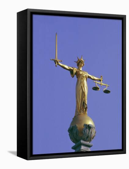 The Scales of Justice Above the Old Bailey Law Courts, Inns of Court, London, England, UK-Walter Rawlings-Framed Stretched Canvas