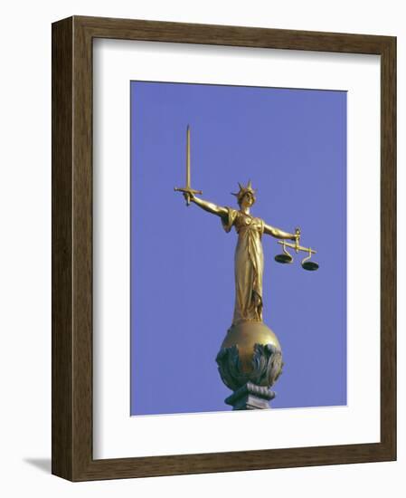 The Scales of Justice Above the Old Bailey Law Courts, Inns of Court, London, England, UK-Walter Rawlings-Framed Photographic Print