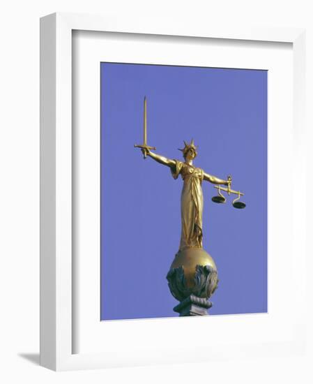 The Scales of Justice Above the Old Bailey Law Courts, Inns of Court, London, England, UK-Walter Rawlings-Framed Photographic Print