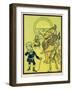 The Scarecrow, the Tin Woodman and the Lion Acquire Heart, Brains and Courage-null-Framed Art Print