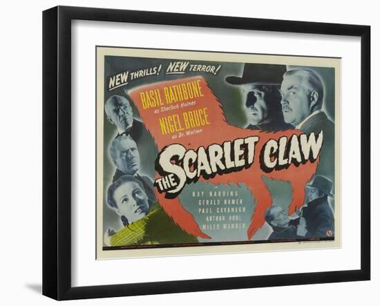 The Scarlet Claw, UK Movie Poster, 1944-null-Framed Art Print