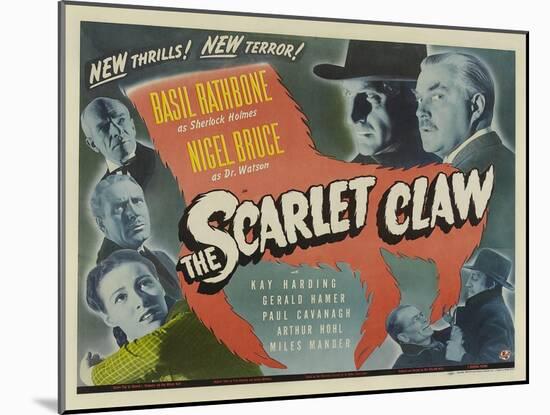 The Scarlet Claw, UK Movie Poster, 1944-null-Mounted Art Print