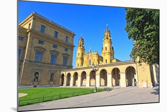 The Scenery at the Residenz and Odeonsplatz in Munich-Gary718-Mounted Photographic Print