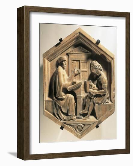 The Scholar Priscian, Teaching Two Students, 1437-Luca Della Robbia-Framed Giclee Print