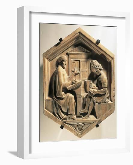 The Scholar Priscian, Teaching Two Students, 1437-Luca Della Robbia-Framed Giclee Print