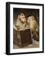 The Scholars, 19Th Century (Painting)-Gabriel Max-Framed Giclee Print