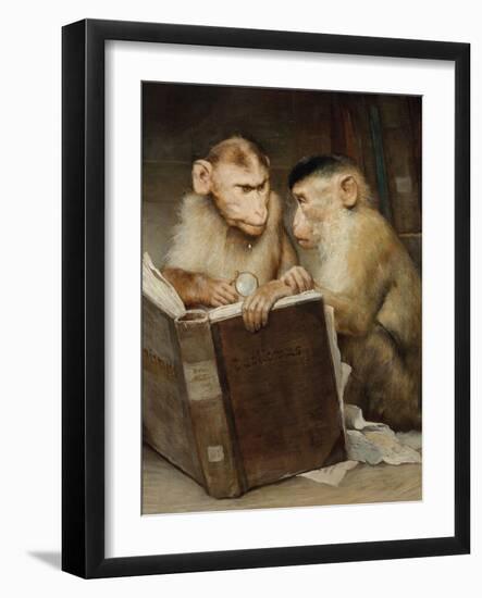 The Scholars, 19Th Century (Painting)-Gabriel Max-Framed Giclee Print