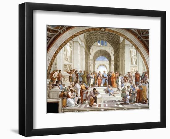 The School of Athens, c.1511 (detail)-Raphael-Framed Art Print