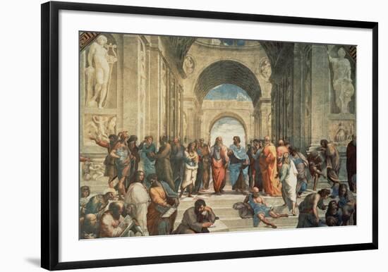 The School of Athens, c.1511 (detail)-Raphael-Framed Art Print