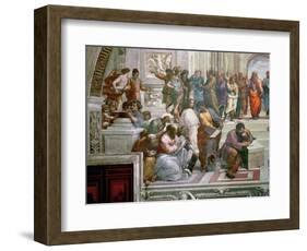 The School of Athens, Detail from the Left Hand Side Showing Pythagoras-Raphael-Framed Premium Giclee Print